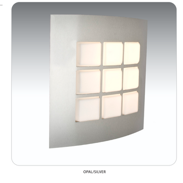 Besa Quad 10 ADA-compliant silver LED wall light for indoor and outdoor spaces