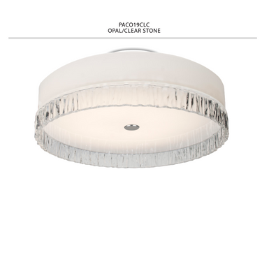Decorative glass ceiling light with low-profile contemporary design