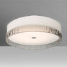 Contemporary flush mount ceiling fixture with smoke stone glass and flat white diffuser