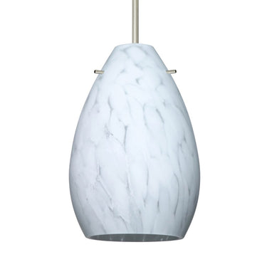 Handcrafted Carrera art glass shade on Besa Pera 6 modern pendant light