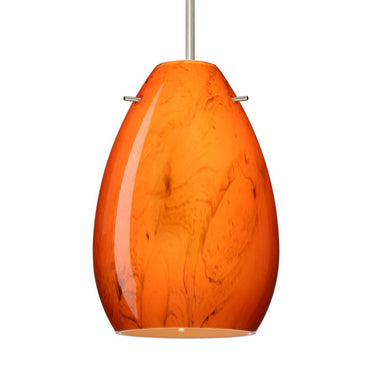 Habanero handcrafted glass shade on Besa Pera 6 pendant for dining rooms and bedrooms
