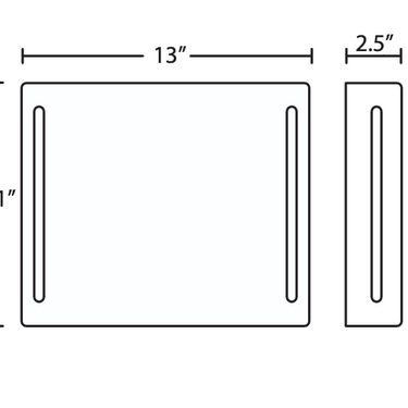 Technical line drawing of the Besa Ponta LED wall sconce showing dimensions and ADA-compliant profile