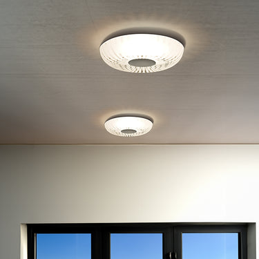 Decorative flush mount ceiling light installed in a modern living space