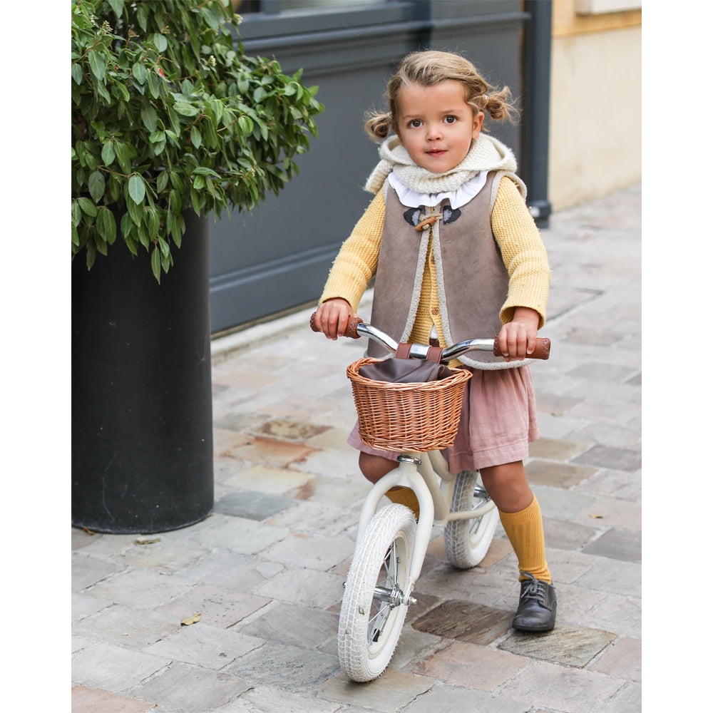 Baghera Bicycle Balance Bike Ivory White with Helmet