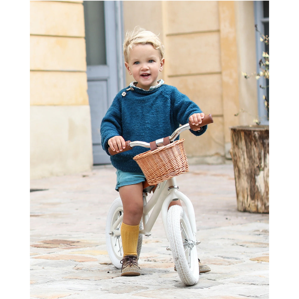 Baghera Bicycle Balance Bike Ivory White with Helmet