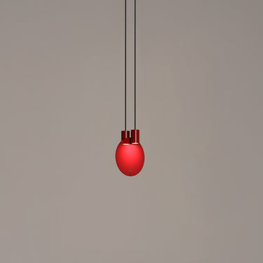 Modern glossy pure red LED pendant lamp designed by Antoni Arola