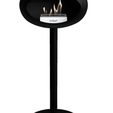 Contemporary design of the Dome Black Ground Steel High Fireplace by Le Feu