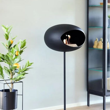 Le Feu Dome Black Ground Steel High Fireplace - sustainable home heating solution