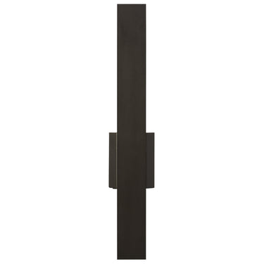 IP65 rated Blade 24" LED wall sconce, providing soft, indirect lighting for a commercial building facade. 