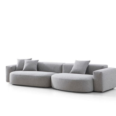 Soho Concept Bleecker contemporary oversized sofa in medium grey bouclé upholstery