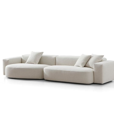 Large contemporary bouclé sofa Bleecker by Soho Concept in off white textured upholstery