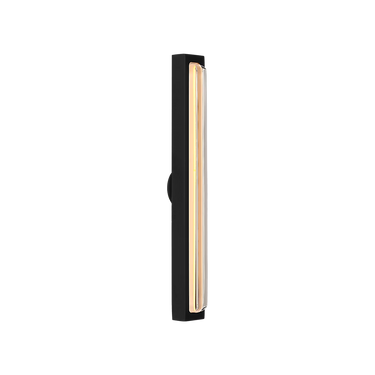 Modern LED bathroom vanity light in Nightshade Black with crystal diffuser