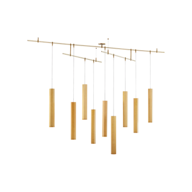 Blok 9-light chandelier with warm 3000K dimmable LEDs
