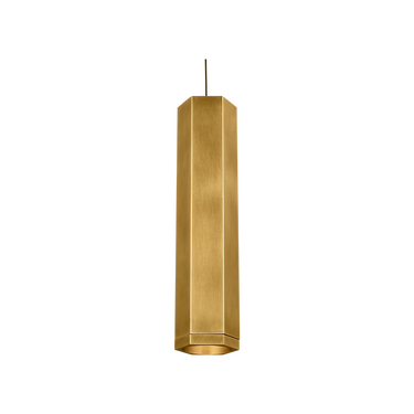 Visual Comfort Blok Small LED Pendant Light in aged brass finish