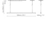 B.lux Blokinline LEDTube S 1200 Linear pendant lamp by AIA Salazar-Navarro dimensions drawing