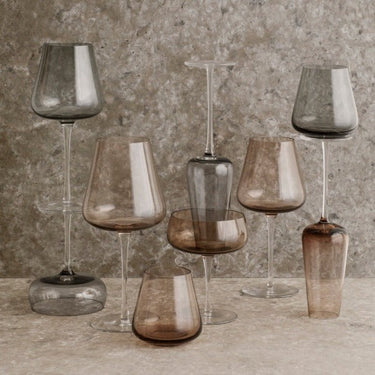 Smoke and Coffee BELO glasses in a tall group | BELO by Frederike Martens for blomus