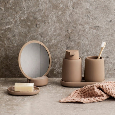 SONO vanity tray in a styled bathroom (3) | SONO by Nina Thöming for blomus