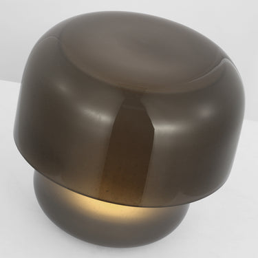 Seeded Smoke Glass Bolete Table Lamp - Designer Lighting for Home Office