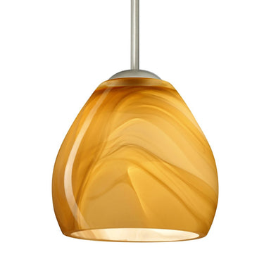 Honey glass mini pendant by Besa Lighting for kitchen island and dining room lighting
