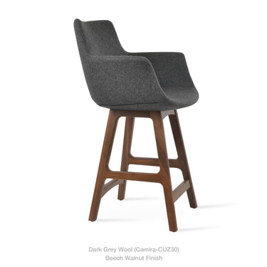 Bottega PR Wood Counter Stool Fabric by SohoConcept - New