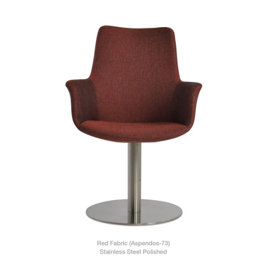 Bottega Round Swivel Armchair Fabric by SohoConcept - New