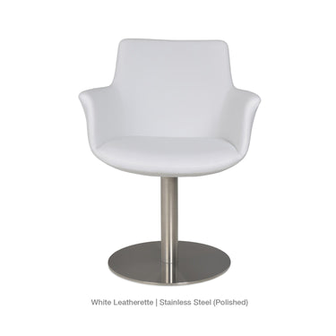 Bottega Round Swivel Armchair Leather by SohoConcept - New