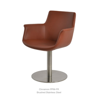 Bottega Round Swivel Armchair Leather by SohoConcept - New