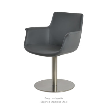 Bottega Round Swivel Armchair Leather by SohoConcept - New