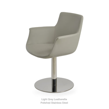 Bottega Round Swivel Armchair Leather by SohoConcept - New