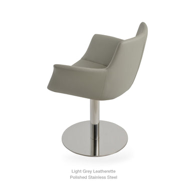 Bottega Round Swivel Armchair Leather by SohoConcept - New