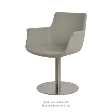 Bottega Round Swivel Armchair Leather by SohoConcept - New