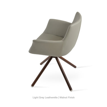Bottega Stick Swivel Armchair Leather by SohoConcept - New