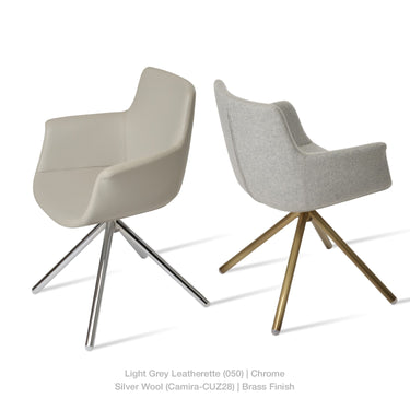 Bottega Stick Swivel Armchair Leather by SohoConcept - New