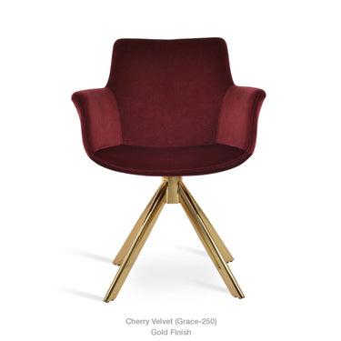 Bottega Sword Swivel Armchair Fabric by SohoConcept - New