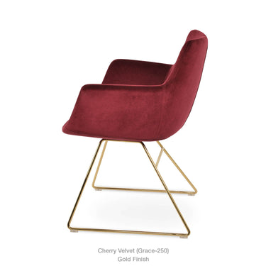 Bottega Wire Swivel Armchair Fabric by SohoConcept - New