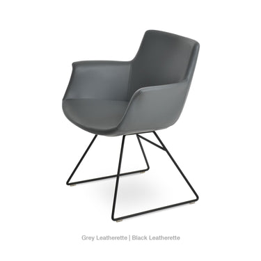 Bottega Wire Swivel Armchair Leather by SohoConcept - New