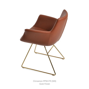 Bottega Wire Swivel Armchair Leather by SohoConcept - New