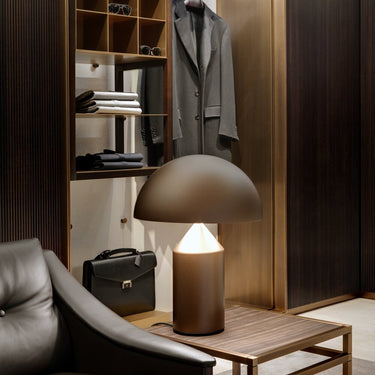 Large satin bronze Atollo lamp perfect for hotel room bedside