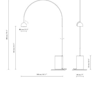 Measurements for the Bowee F (line drawing)