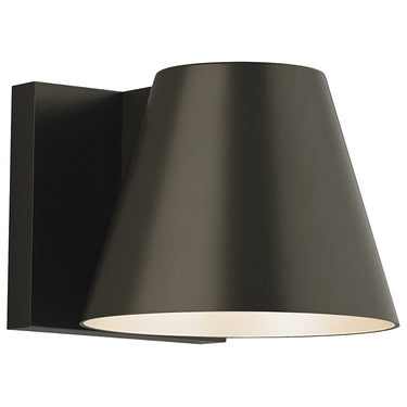 Mid-Century Modern Bowman 6 Wall Sconce Installed on Brick Wall, Outdoor Lighting
