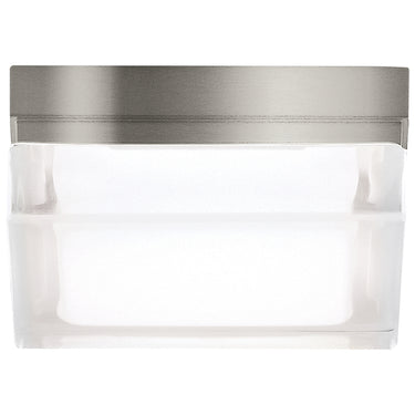 Contemporary Bathroom Flush Mount Lighting | Boxie 5.3" - Satin Nickel