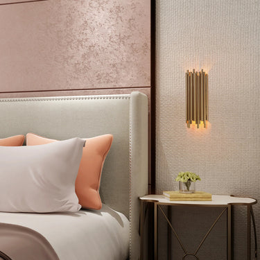 Modern Classic Wall Lighting: Labysperia 2-Light Brass Tube Sconce (HA05032) 