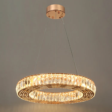 22" Gold Crystal Chandelier - Brusmogan Inspired Drum Pendant Light