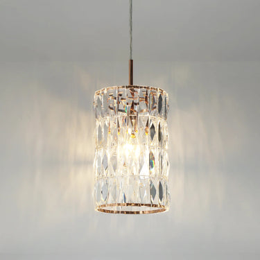 Brusmogan 1-Light Gold Pendant - Chic Cylinder Design, 8" 