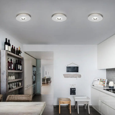 Bugia Double contemporary LED ceiling fixture with soft uplight and downlight