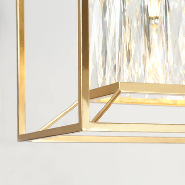Contemporary Crystal Chandelier, Rectangle, 37 inch, Brass 