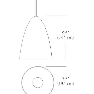 Energy efficient Bullet Pendant Light by Blackjack Lighting with LED 7.5" x 9.5"