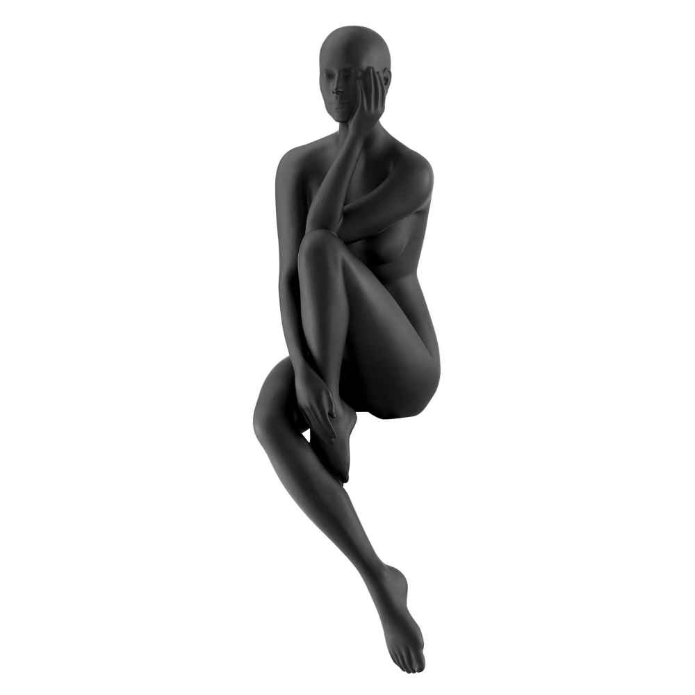 Finesse Decor Matte Black Antoinette Doll Sculpture