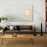 Nova of California Coronado Arc Floor Lamp Matte Black Satin Nickel