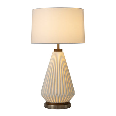 Nova of California Concord Bone Porcelain Table Lamp 28 White Walnut